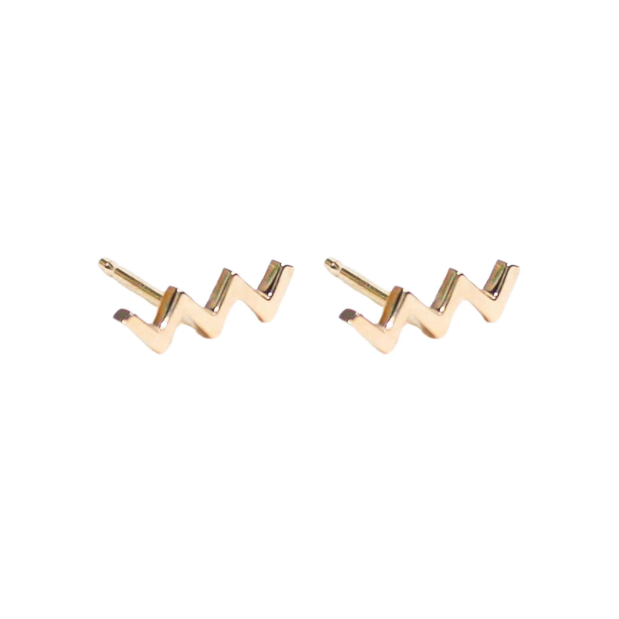 Gold Zig Zag Studs