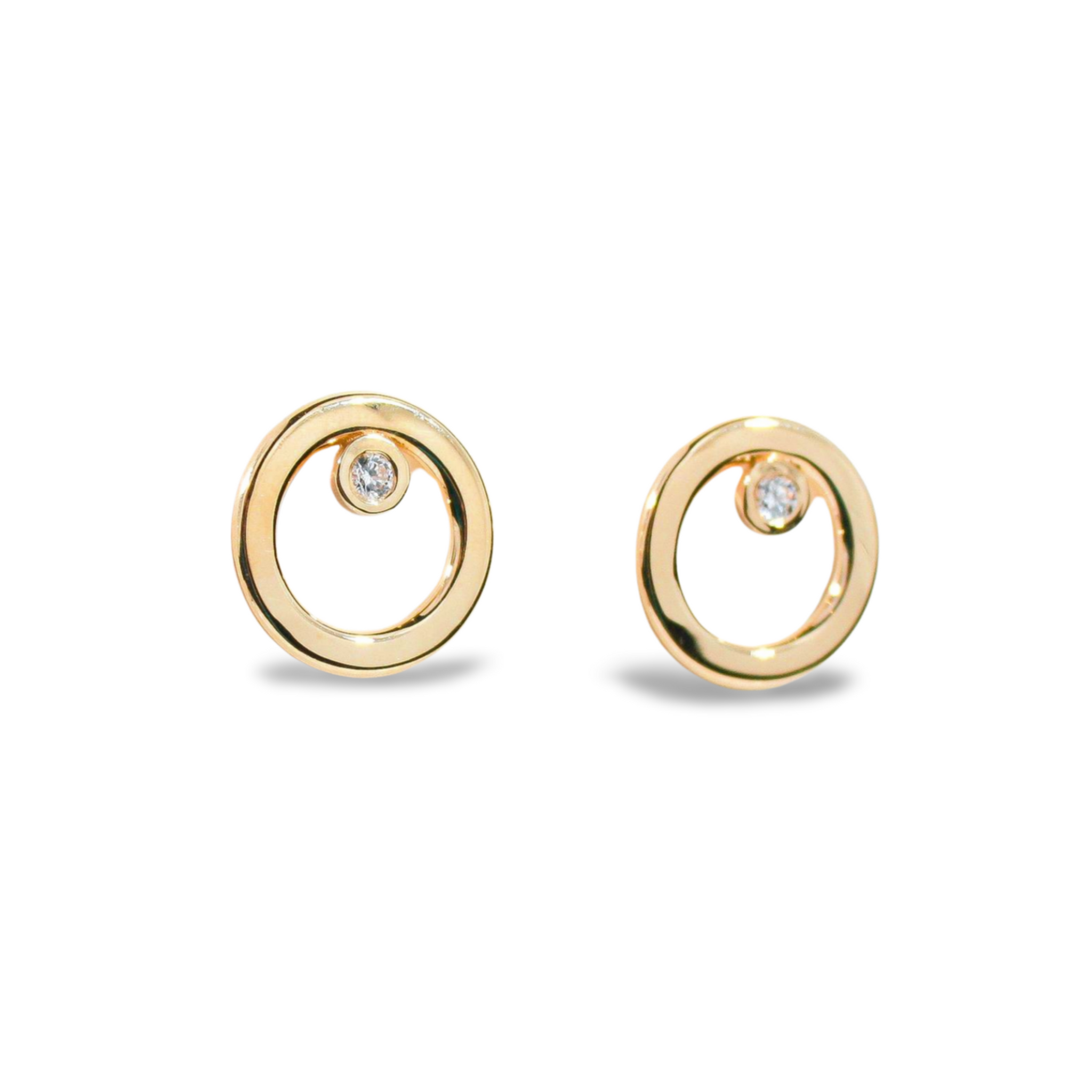 Eclipse Golden Hoops with White Diamonds