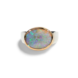 Kaleidoscope Australian Opal Ring