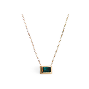 Color Block Green Tourmaline Necklace