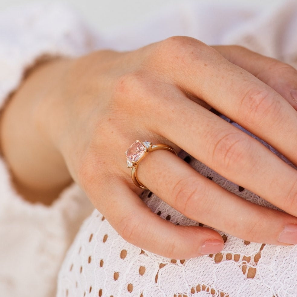 Jaipur Padparadscha Pink Sapphire Ring