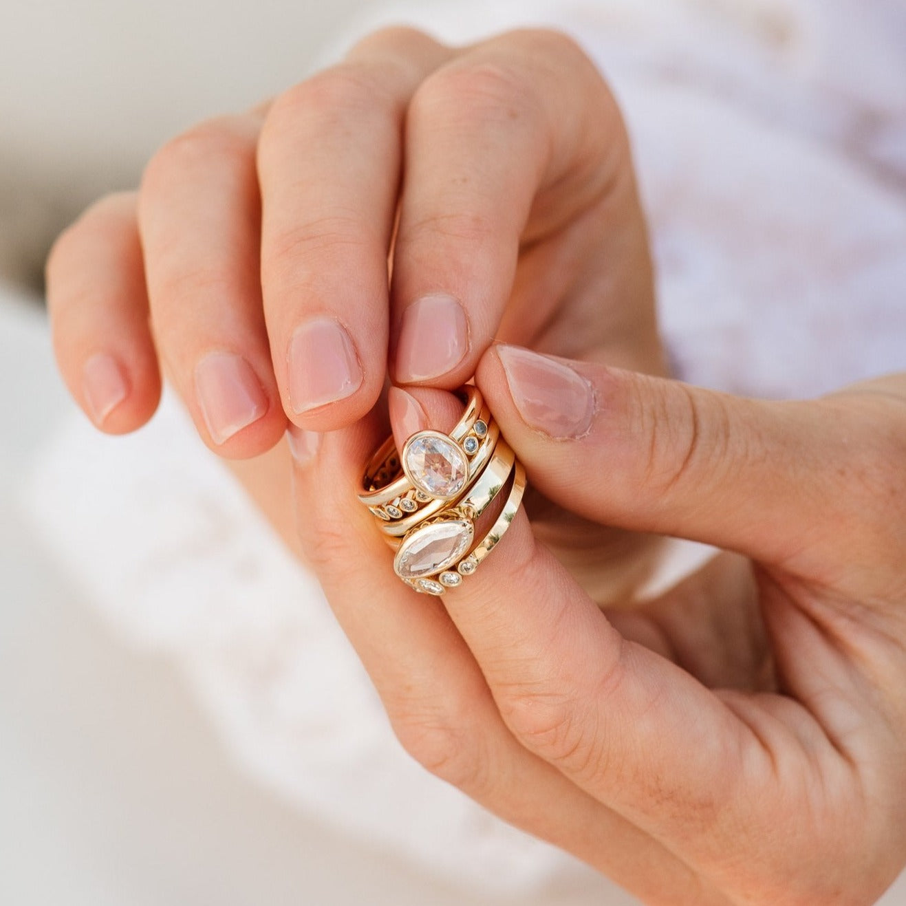 Carmen White Rosecut Diamond Ring