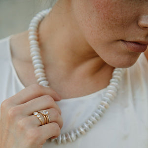 White Coin Pearl Necklace