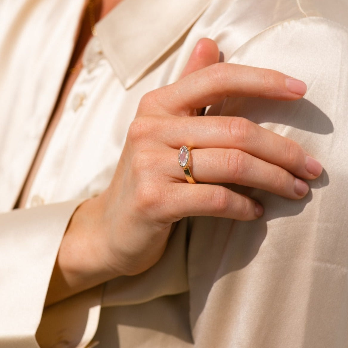 Carmen White Rosecut Diamond Ring