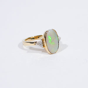 Stevie Opal and Trillion Diamond Ring